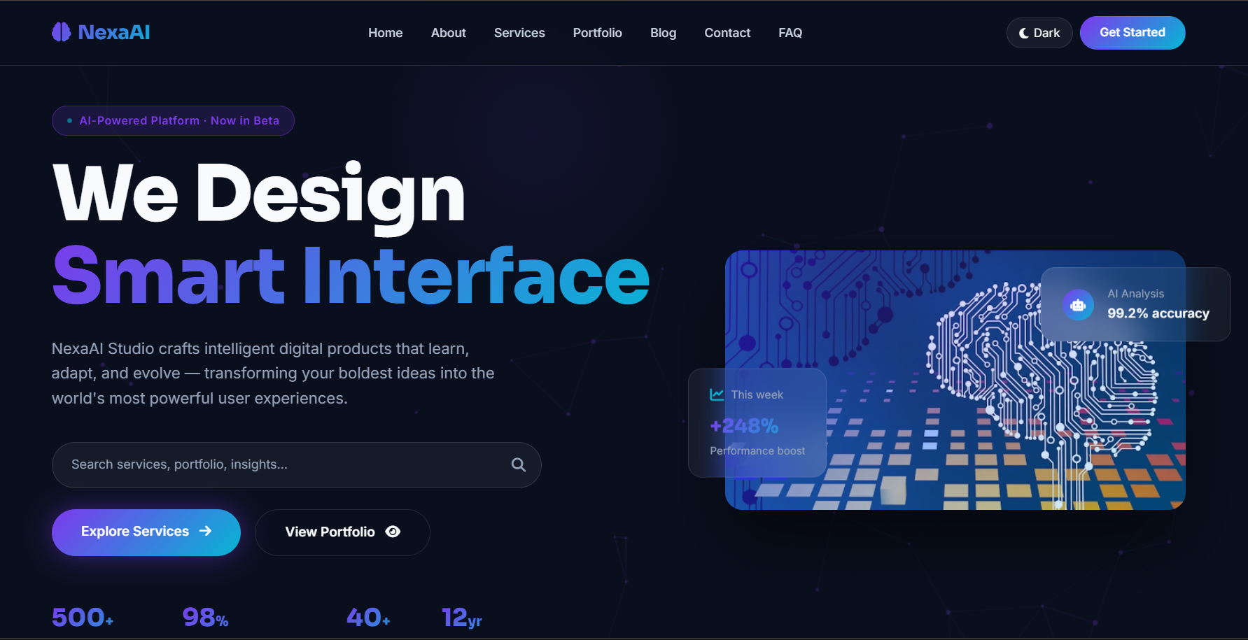 Nexa AI Studio Website project screenshot
